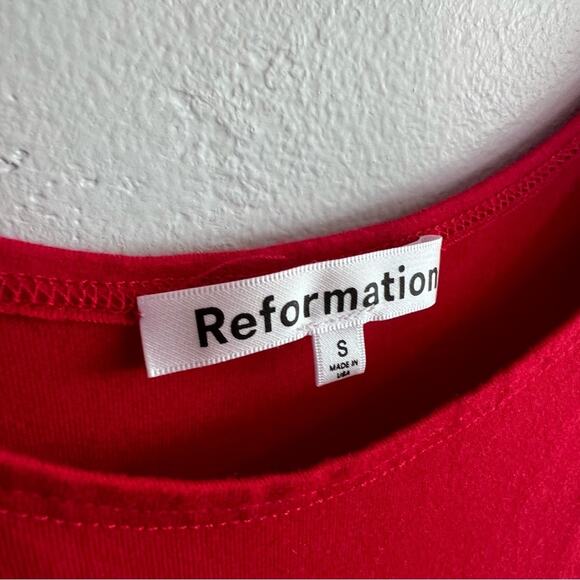 Reformation Rou Knit Red Midi Dress Sz S - Picture 6 of 6